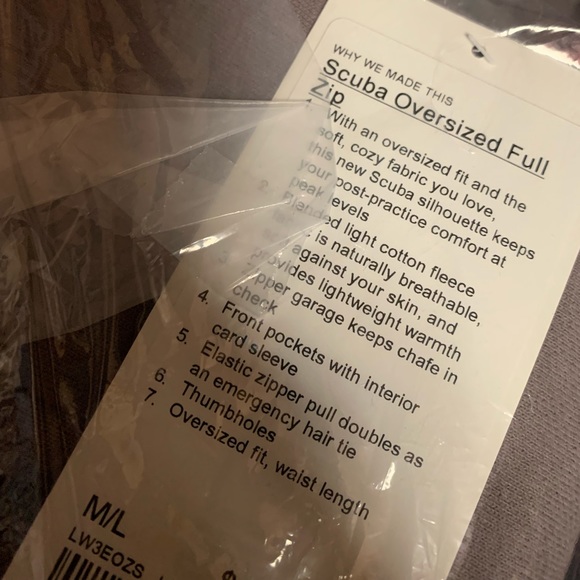 🍋LULULEMON SCUBA OVERSIZED FULL ZIP HOODIE/JACKET-XS/S, M/L, XL/XXL-LUNAR ROCK - Picture 8 of 12